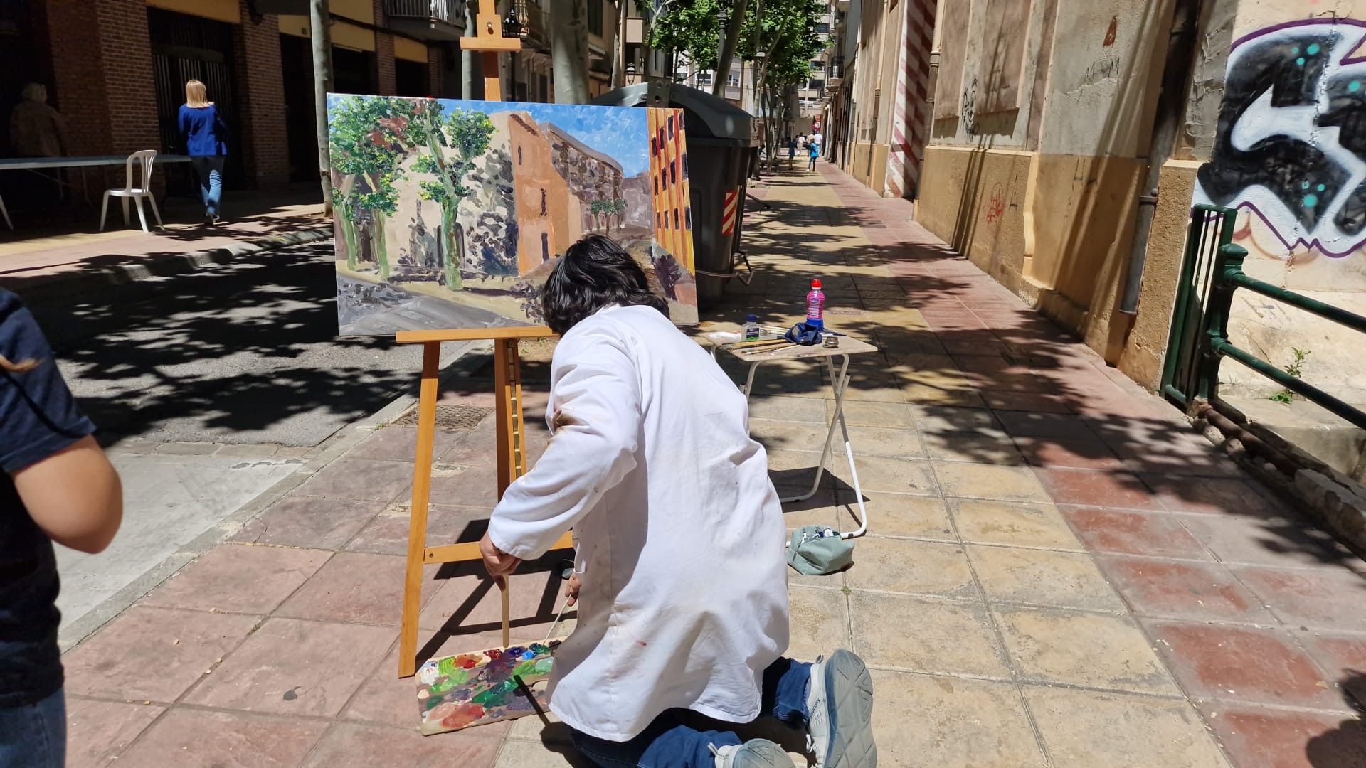 El artista trabajando durante el concurso de Vila-real de 2026